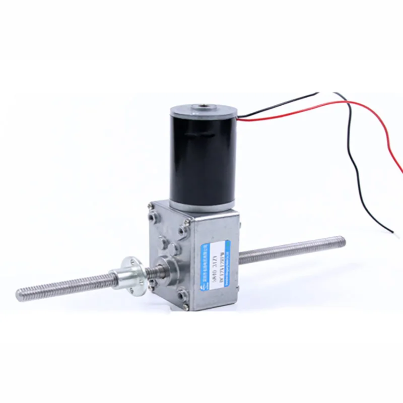 Peredam gigi Worm, 12V 21W 24V 25W DC Motor M8 sekrup poros Output ganda 5840-31ZY kecepatan dapat disesuaikan CW CCW Motor mikro