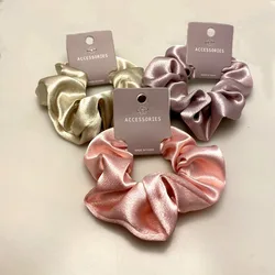 2023 Fashion Satin Scrunchie Frauen Seide Haar Krawatte Elastische Haar Bands Mädchen black Haarbänder Haar Seil Crunchie Für Haar Zubehör