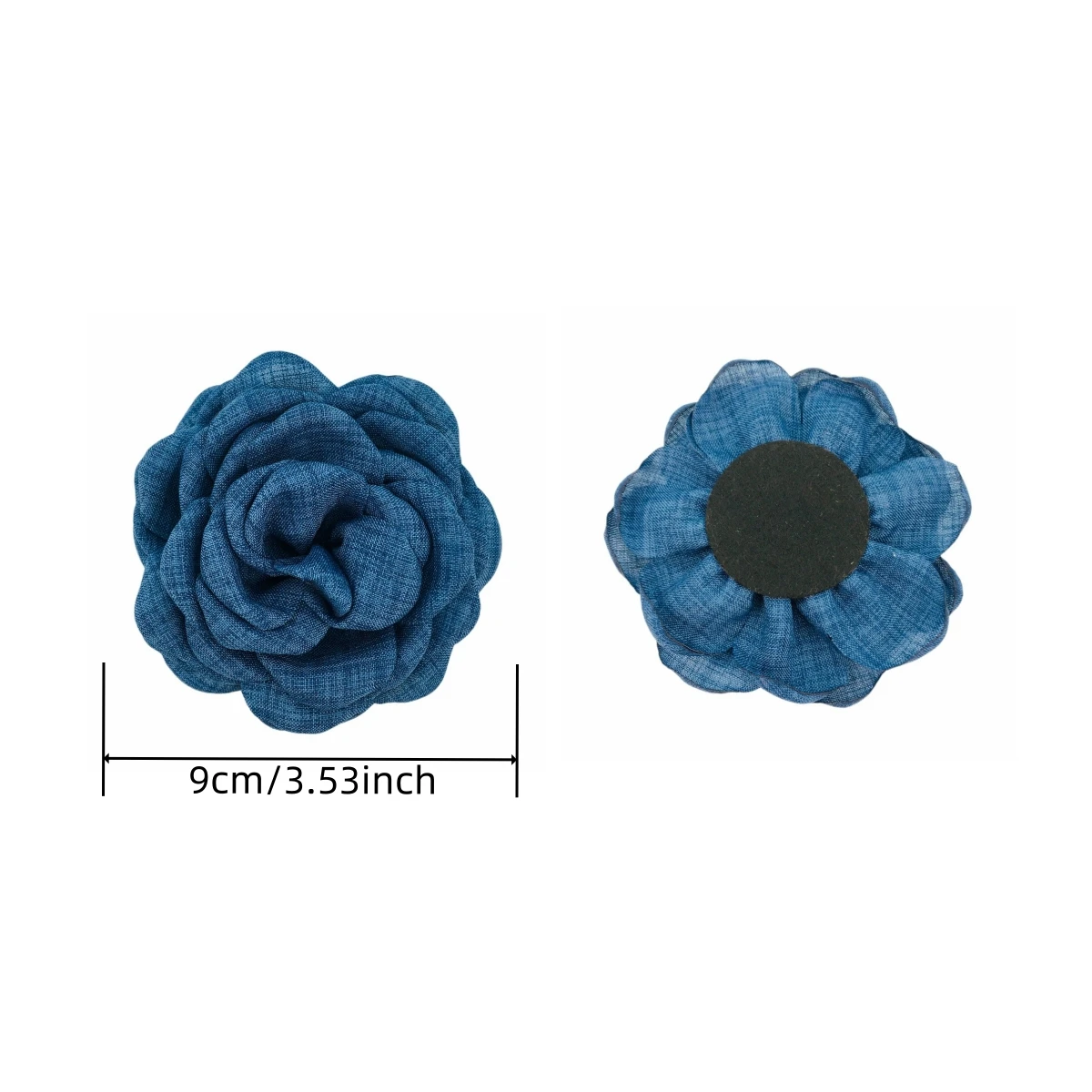 2 Stück/Set 9cm Kamelienblume aus Stoff mit gebranntem Rand, künstliche Blumenapplikation für DIY-Nähprojekte, Hochzeits-Haarnadel-Dekoration – Detail 1