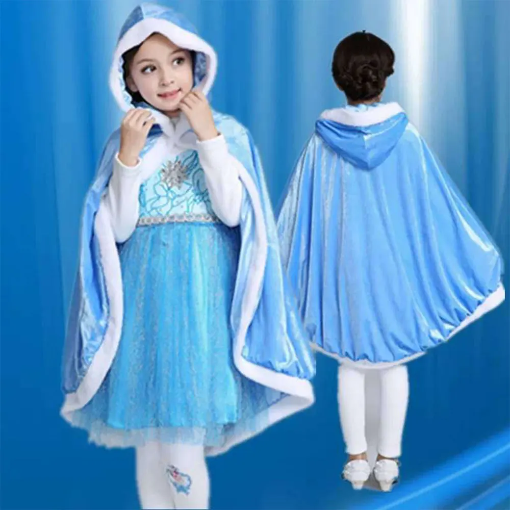 

Плащ принцессы на Хэллоуин с капюшоном, накидка для девочек, детский костюм для малышей, платье для ролевых игр на день рождения, Рождество, карнавал, косплей