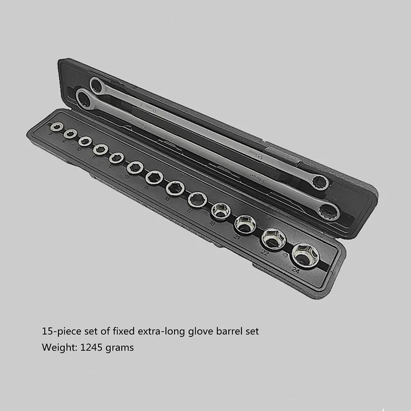 Kit di chiavi a cricchetto regolabili da 15 pezzi Set di chiavi dinamometriche in acciaio al vanadio per la riparazione di auto utensili manuali manutenzione automobilistica