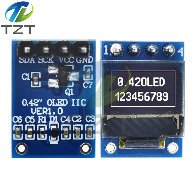 0.42'' 0.42 Inch white OLED display LCD module 72X40 serial screen white Color I2C IIC/SPI interface SSD1315 72*40 For arduino