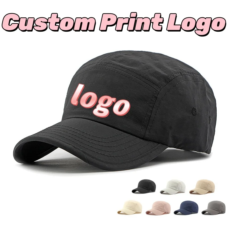 Gorras de Béisbol Personalizadas con Logotipo Impreso para Hombre, de Secado Rápido, Protección Solar para Exteriores, Gorras de Lengua de Pato Versátiles, Simples y Casuales para Mujer