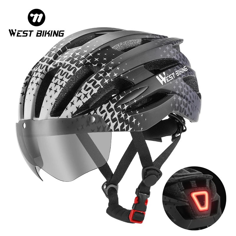 

WEST BIKING Cycling Helmet Ultralight Men Women Cycling Cap with Magnetic Len Goggles MTB Road Bike Helmet Set Bicycle Equipment