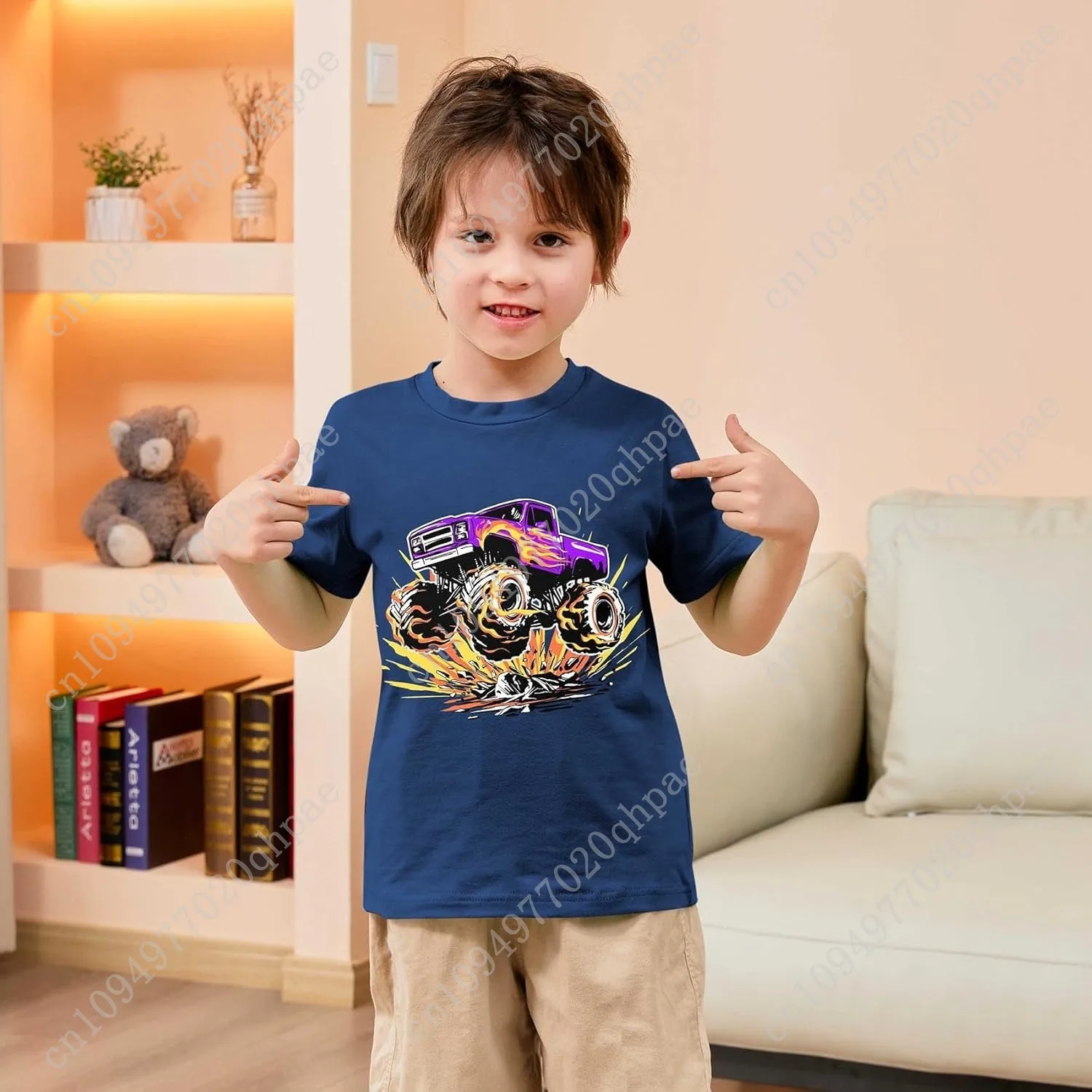Funnycokid Camisas para niños pequeños Camiseta gráfica Camisetas de manga corta para niños de 2 a 6 años