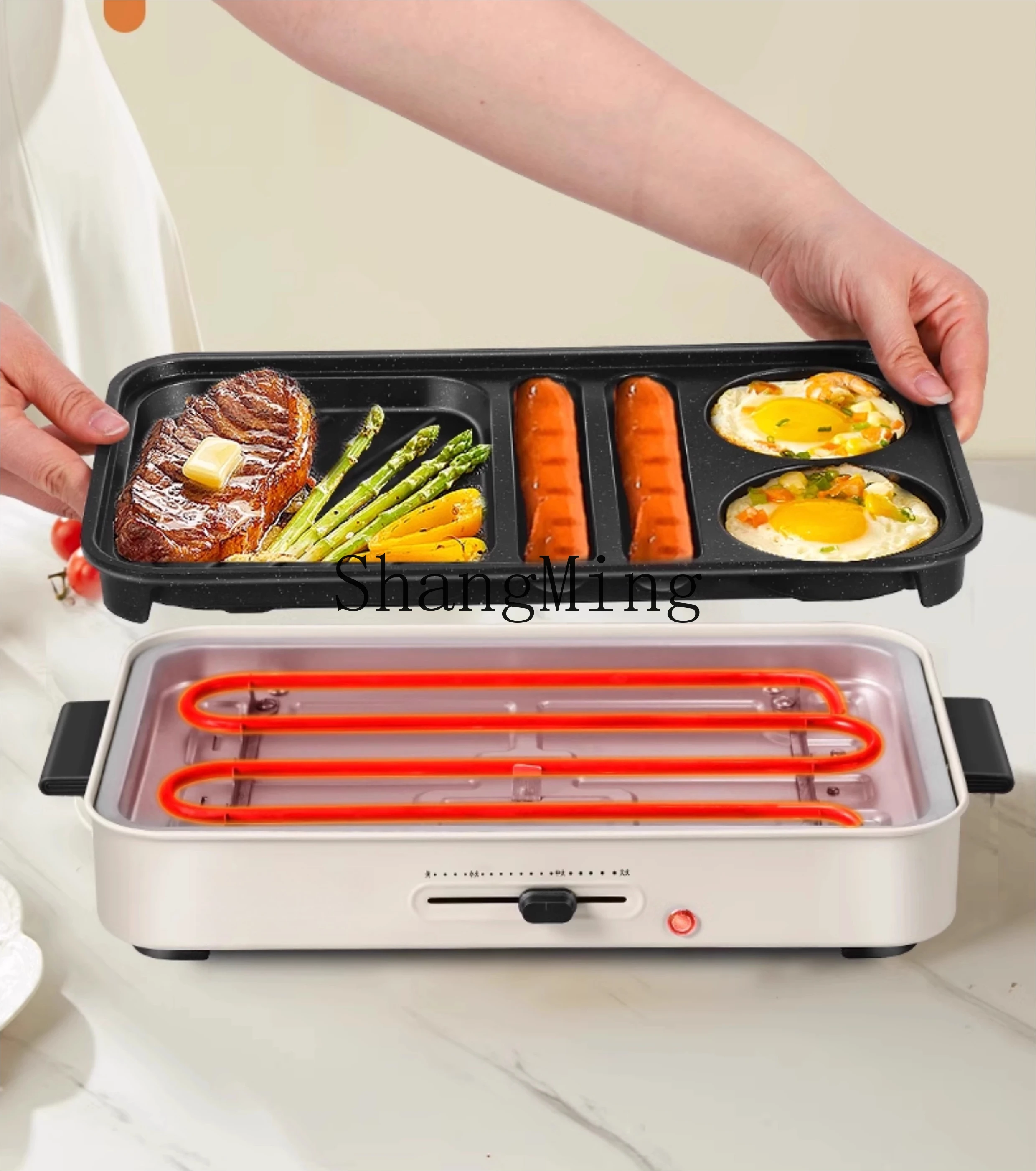 ZYY Multifunctional Fried Egg Pot Breakfast Machine Non-stick Electric Baking Pan Household Split Electric Oven Machine