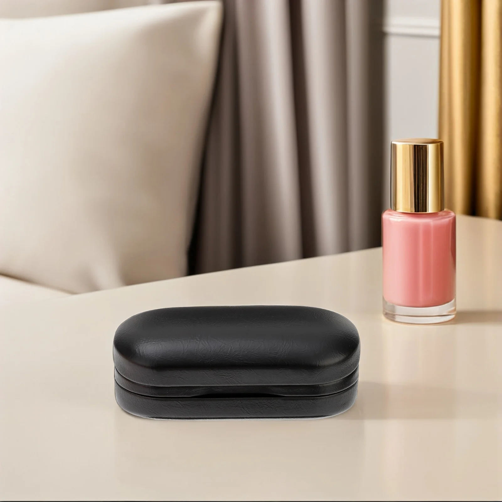 

Glasses Case Black PU Dual Eyeglass ganizer Portable Sunglasses Holder Storage Container Lightweight Travel