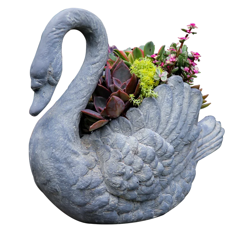 

Swan flowerpot villa balcony courtyard garden indoor and outdoor decoration yard ornaments