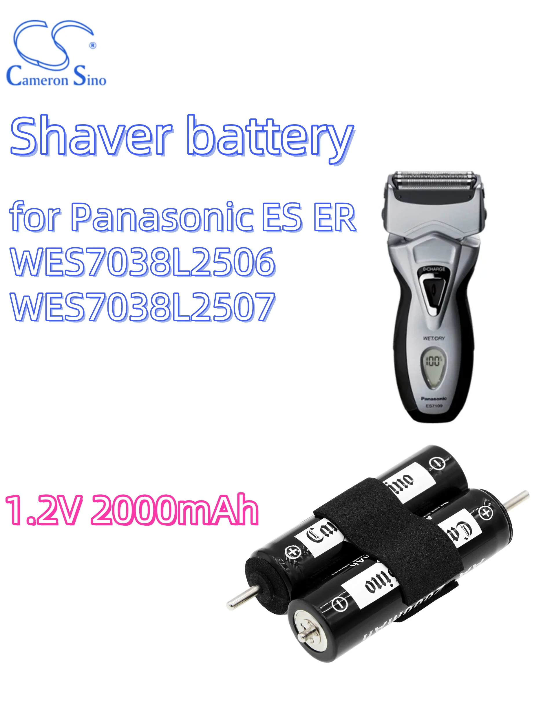 battery Cameron sino battery shaver 1.2V 2000mAh for Panasonic WES7038L2506 WES7038L2507 ES7101 ES7102 ES7109 ES6002 ES6003