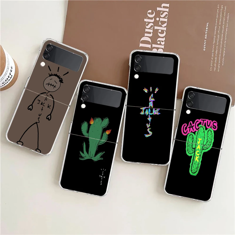 Astroworld Travis Scott Clear Phone Case For Samsung Galaxy Z Flip 3 4 5 Hard Folding PC Shell For Samsung Z Flip3 Back Cover