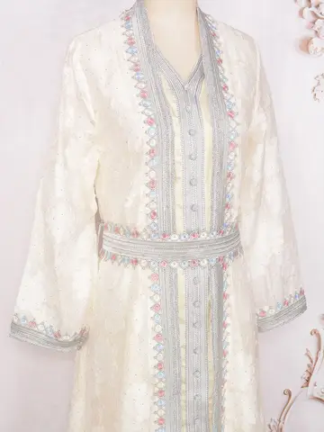 Marockansk kaftanklänning för kvinnor, bröllopstakchita, 2-delat set, islamiska kläder, turkisk kaftanklänning, ramadan, arabisk klänning 10 best sales Marockansk brudklänning - №5