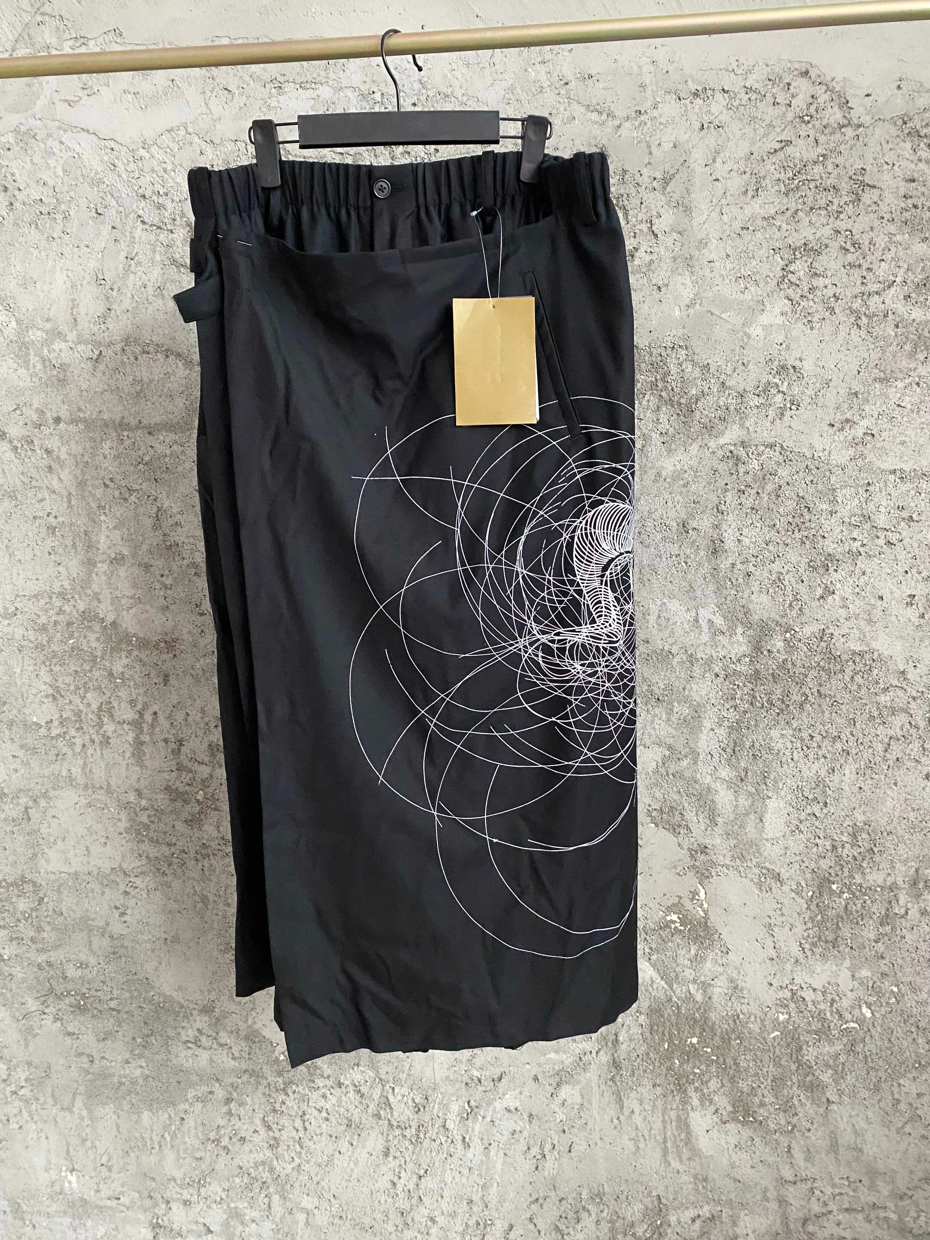 

TOP-YAMAMOTO family Print wool horn auspicious totem cross-pants Collaboration