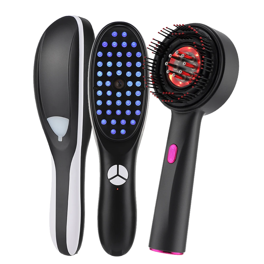 

Красная, синяя, легкая расческа для ухода за волосами, массажная расческа для головы, 6/15 мл, аппликатор для головы, беспроводная расческа против выпадения волос, красота