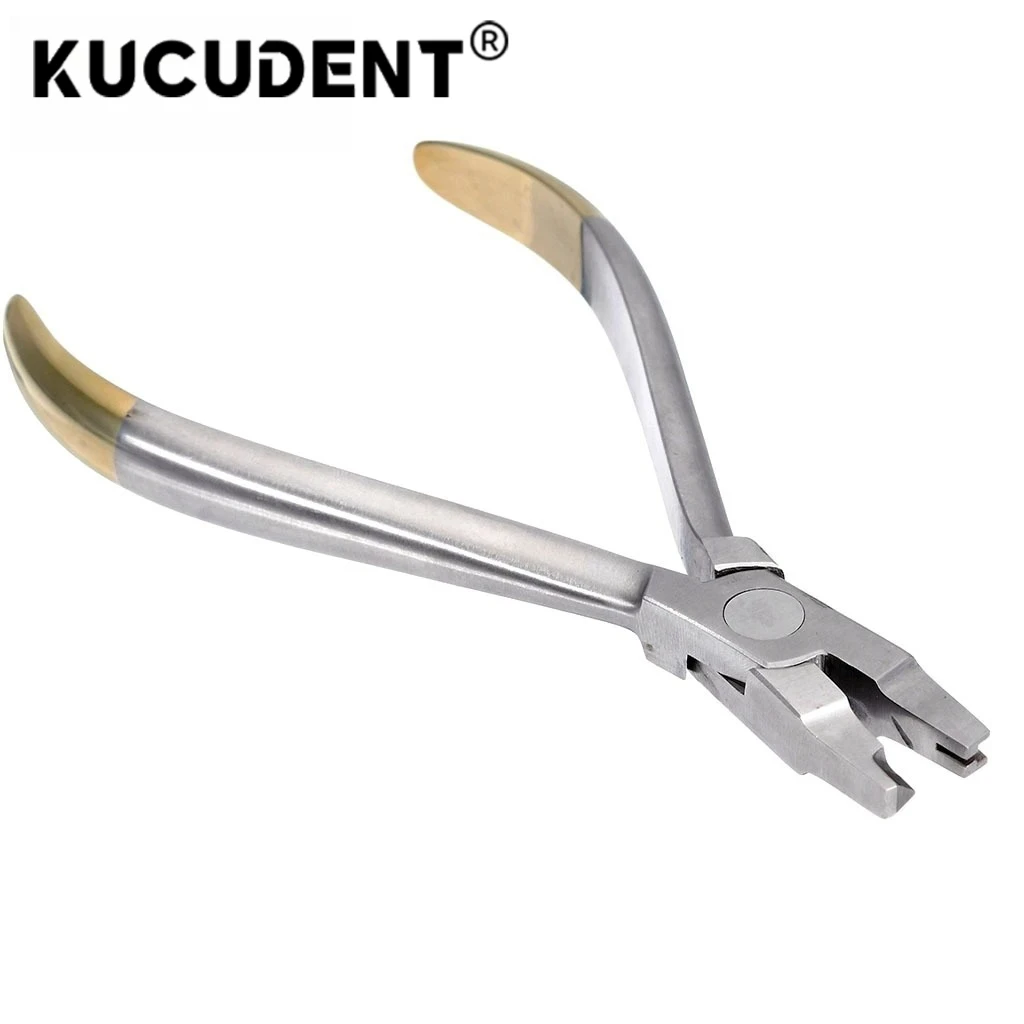 KUCUDENT 1PC Dental Crimpable Hook Placement Plier Stainless Steel Orthodontic Forceps for Free Hook Clamp Precision Positioning