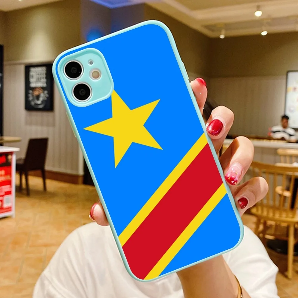 Democratic Republic Of The Congo Flag Phone Case for iPhone 14 11 12 13 Mini Pro Max 8 7 Plus X XR XS MAX Translucent Matte