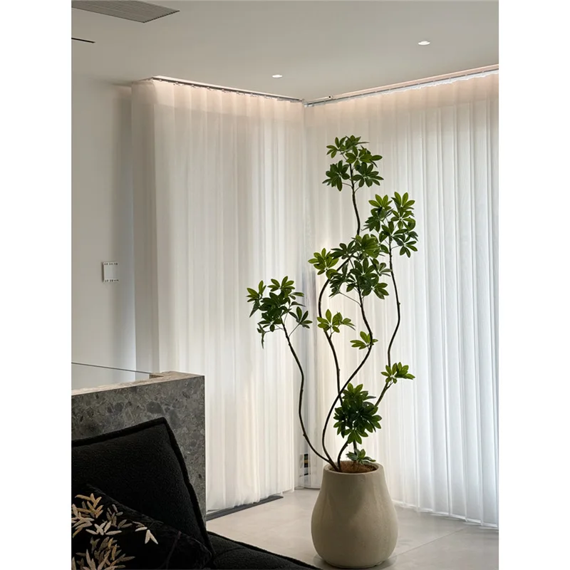 محاكاة، نباتات خضراء، داخلية، نباتات بوعاء، راقية، فاخرة خفيفة، غرفة معيشة، نباتات مزيفة