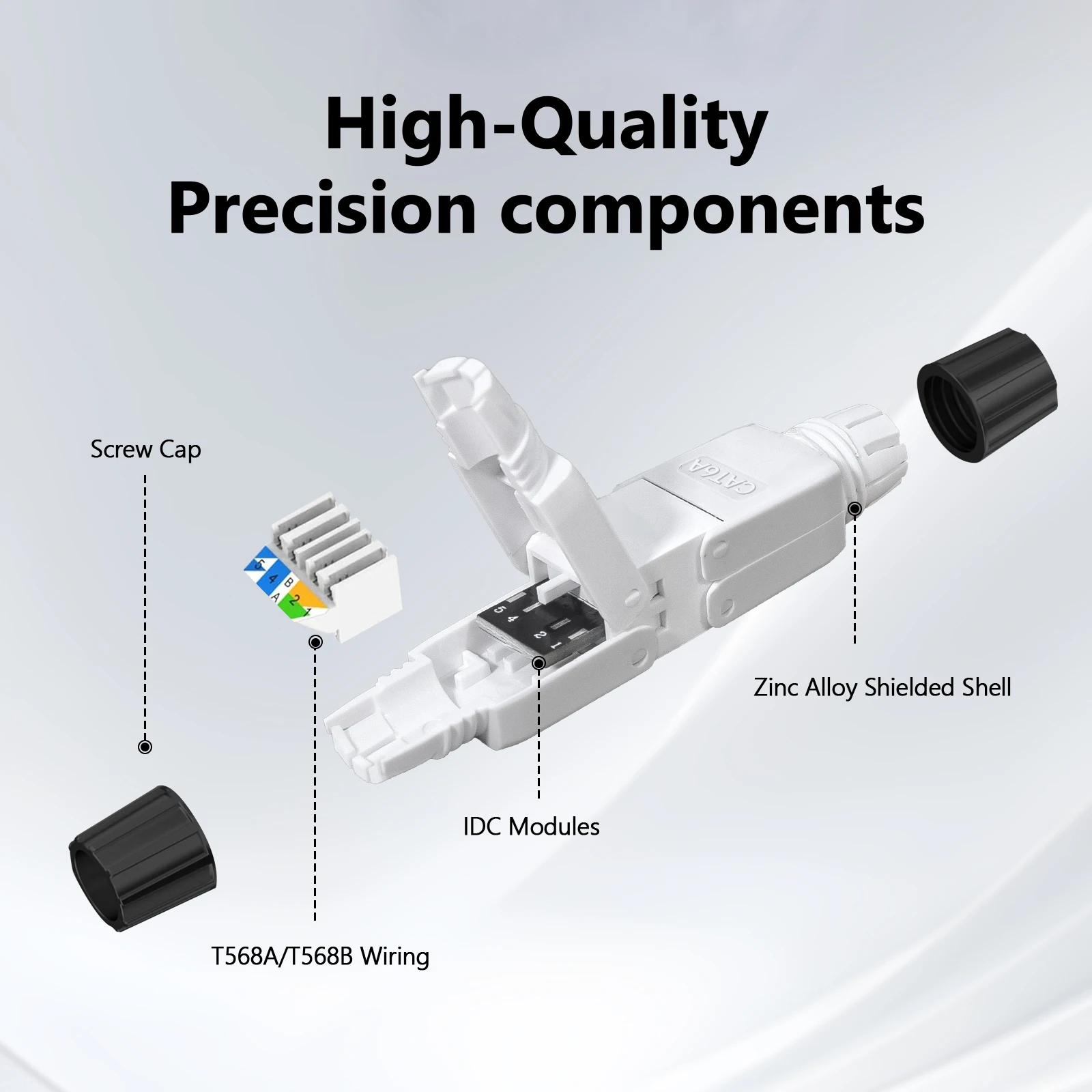 ZoeRax Werkzeugloser RJ45 CAT7 CAT6A Kabelverlängerungs-Verbindungsadapter 10 Gbit/s Ethernet-Kabelverlängerung für CAT7/CAT6A-Netzwerkkabel – Detail 5