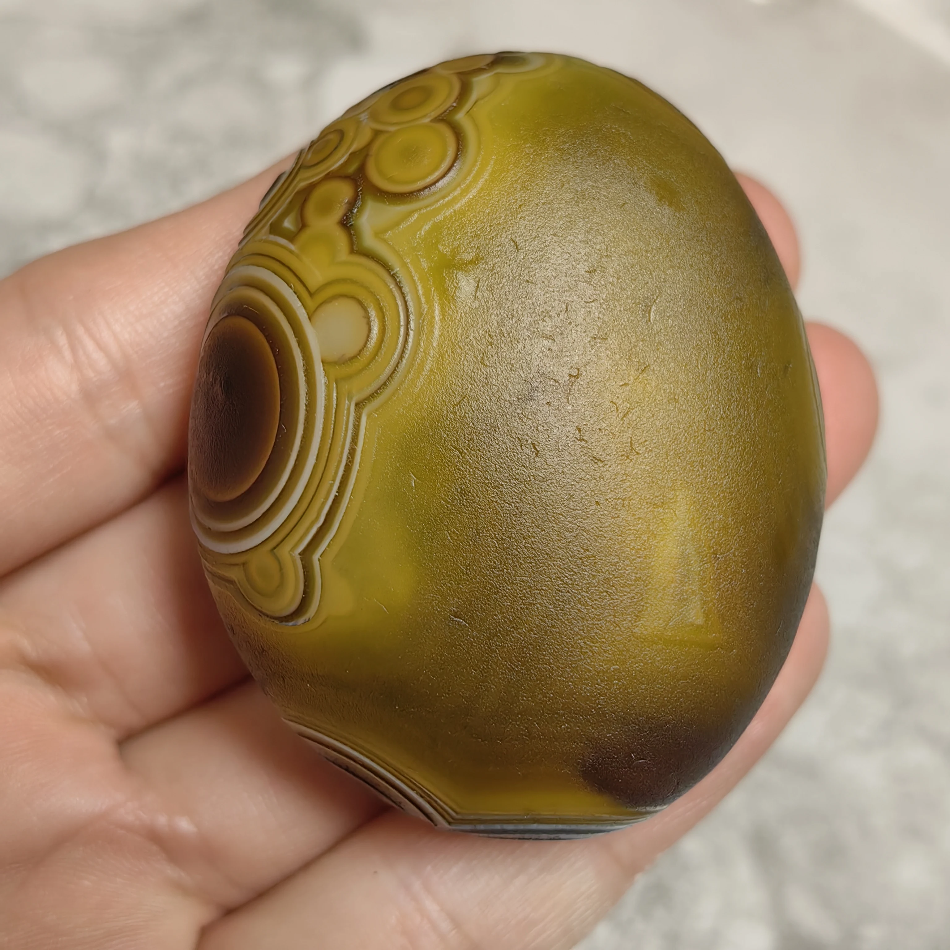 Pure Natural Palm Stones Rough Stone, Gobi Divine Eyes Agate Good Luck,Attract Wealth Against Negativity Amulet DIY Home Decor