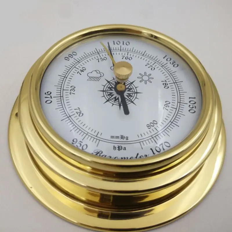 4 Pieces Thermometer Hygrometer Barometer Clock Marine Barometer Lightweight