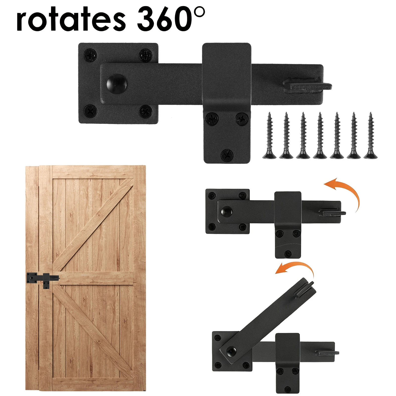 

6-дюймовая фермерская откидная защелка для ворот, цельный металлический замок для двери сарая, фурнитура с откидной защелкой, замок для ворот в деревенском стиле для шкафа, сарая, раздвижной двери