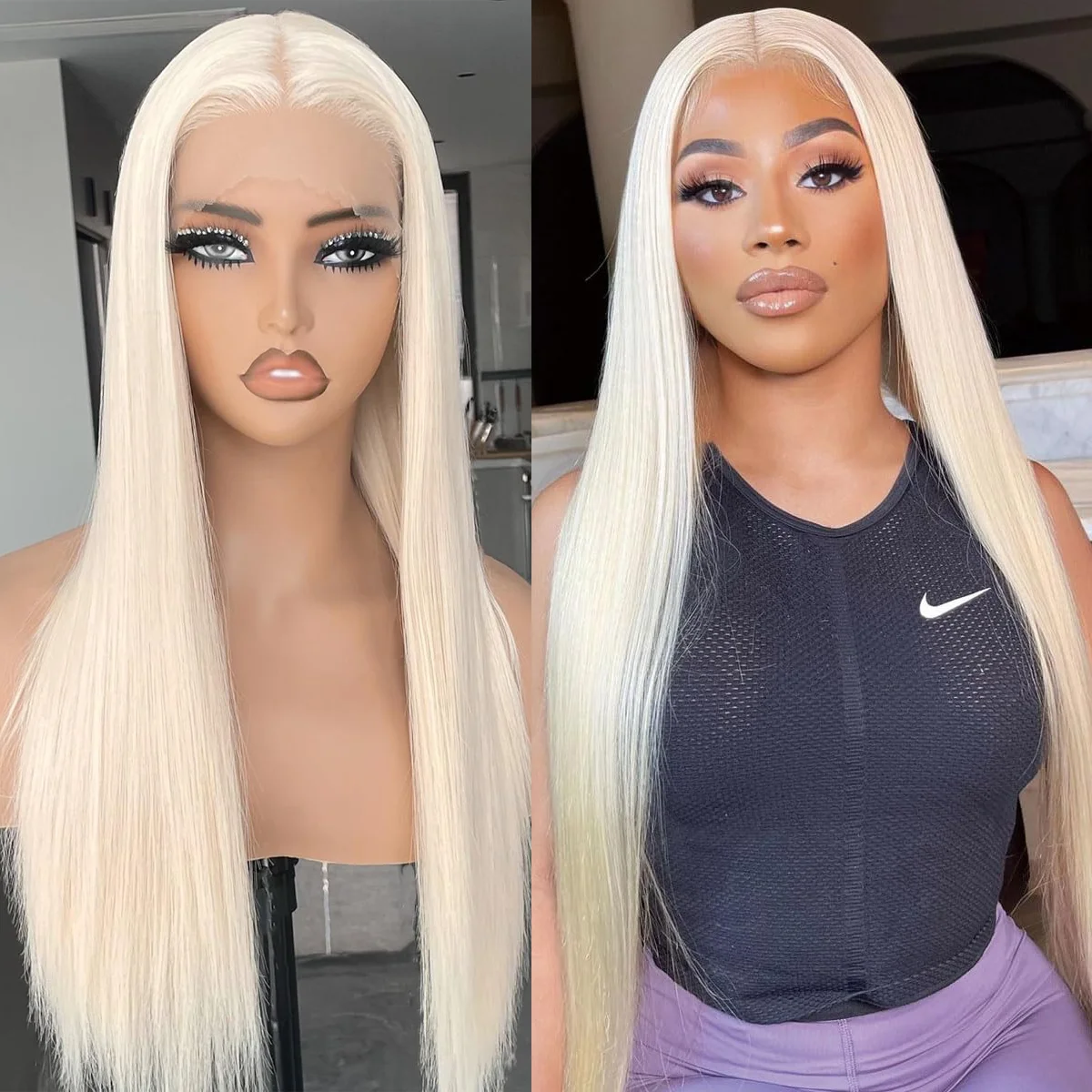 

#613 Honey Blonde 36 Inch 220% Density Straight 13*6 HD Transparent Lace Frontal Wig Real Brazilian Human Hair Wigs For Women