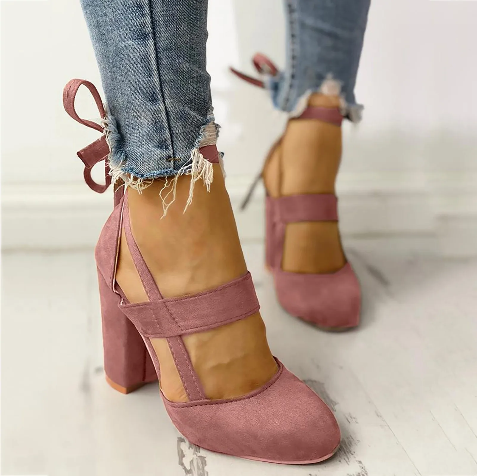 Women’s Squared Toe Chunky Sandals 4