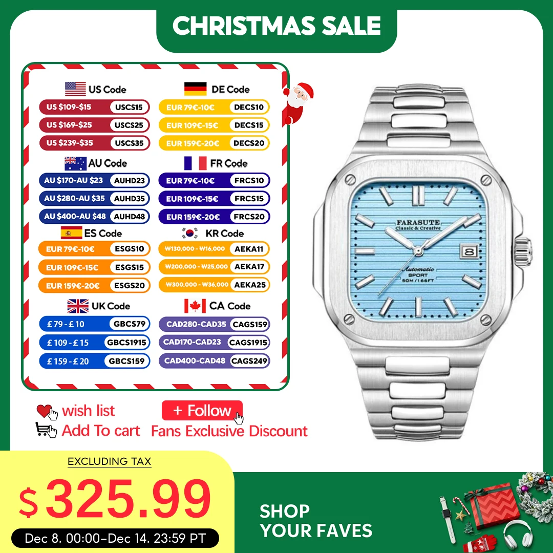 

FARASUTE Automatic Mechanical Luxury Men's Watch Miyota9019 Movement Ultrathin 8.9mm Luminous 5ATM Waterproof Wristwatches Male