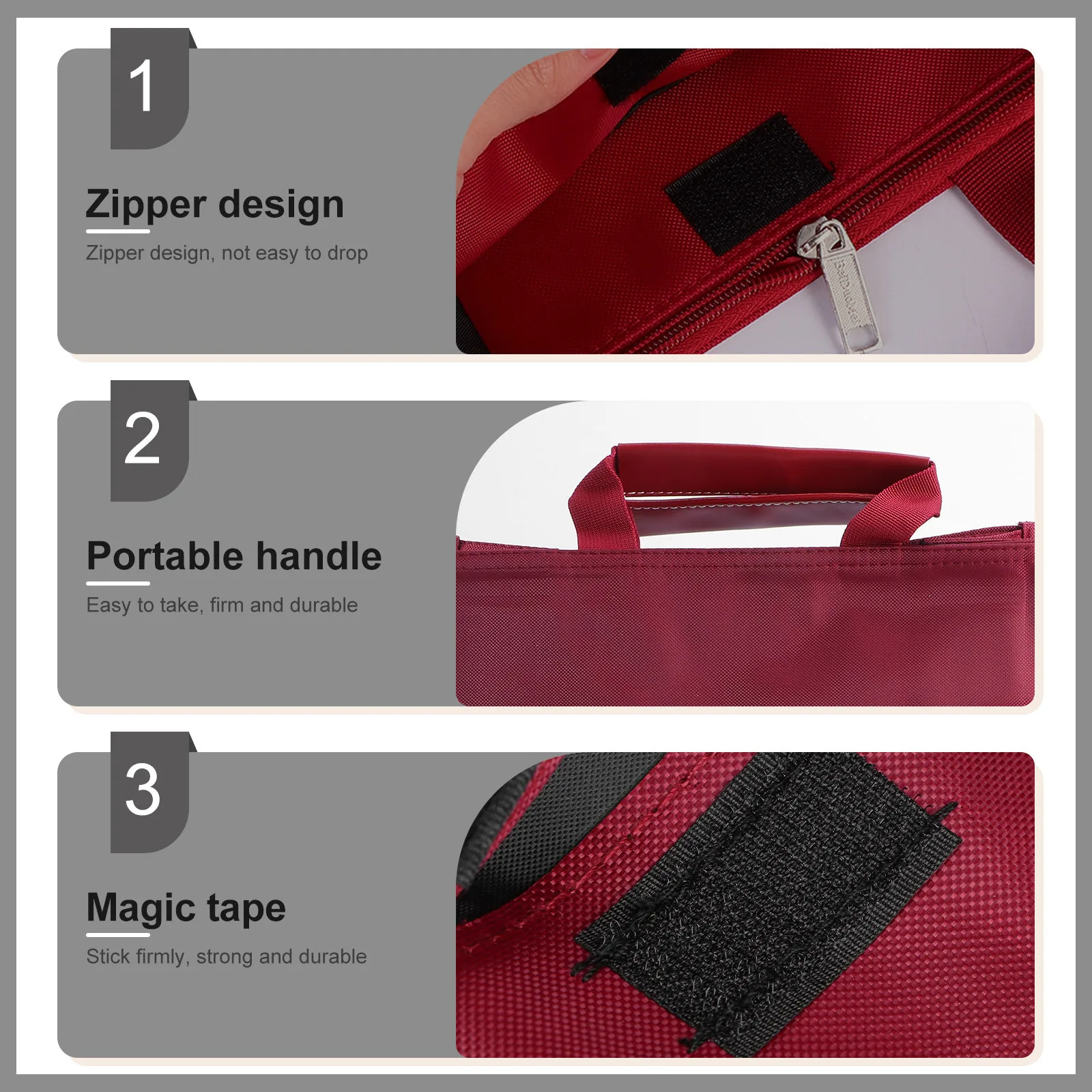 

File Holder Document Zipper Bag The Tote Folder Important Organizer Oxford Cloth Travel