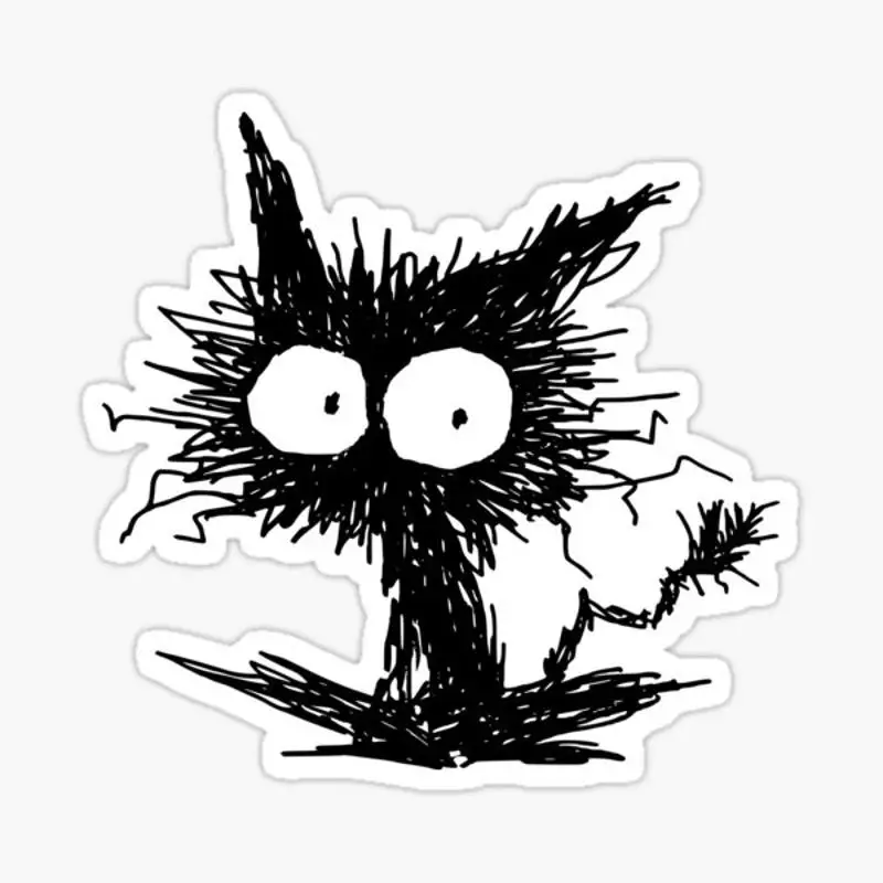 

Черная наклейка Unkempt Kitten GabiGabi для декора ноутбука, спальни, автомобиля, милый мультяшный модный чемодан для общественных мест
