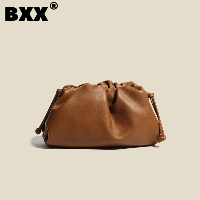 Imagem -05 - Bxx-headbag Monocromático Feminino Couro Macio Bolsa Tiracolo de Ombro Bolsa de Viagem Feminina Bolsas Elegantes Casuais Nova Moda Ab742 2024