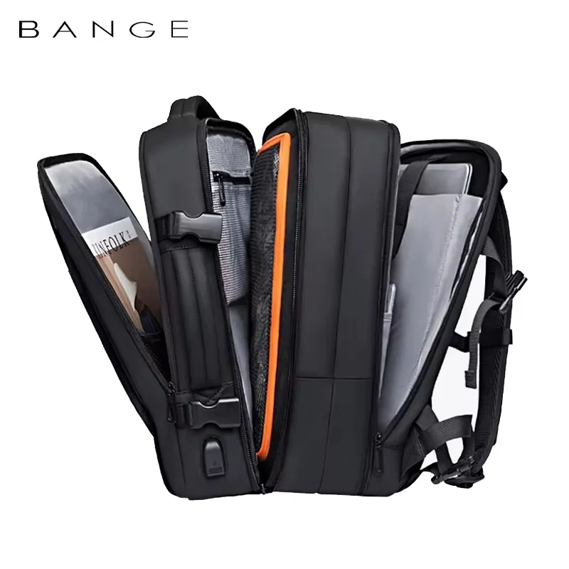 BANGE Expandable Men\'s Backpack Waterproof 17.3 in Laptop Backpack Man Large Capacity Hiking Travel Bag Male Backpacks for Men