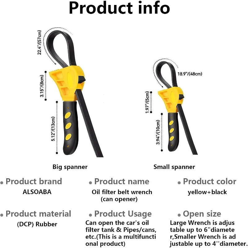 أداة إزالة مفتاح ربط فلتر الزيت قابلة للتعديل، مفتاح ربط سلسلة حزام شديد التحمل لإصلاح السيارات، مجموعة تفكيك عالمية