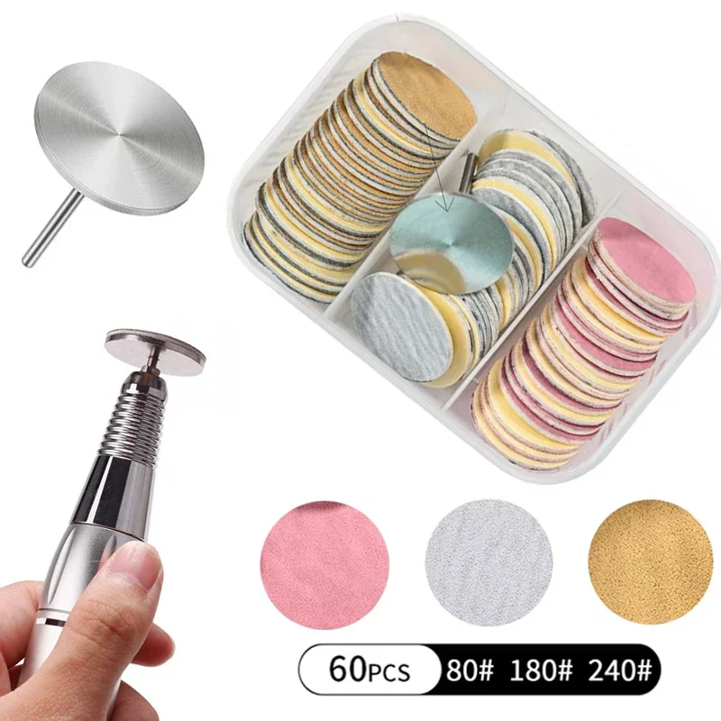 60/100pcs austauschbares Schleifpapier Metalls cheibe Pediküre Nagel bohrer Sandpapier Fußpflege werkzeug Zubehör Nail Art Pediküre Werkzeuge