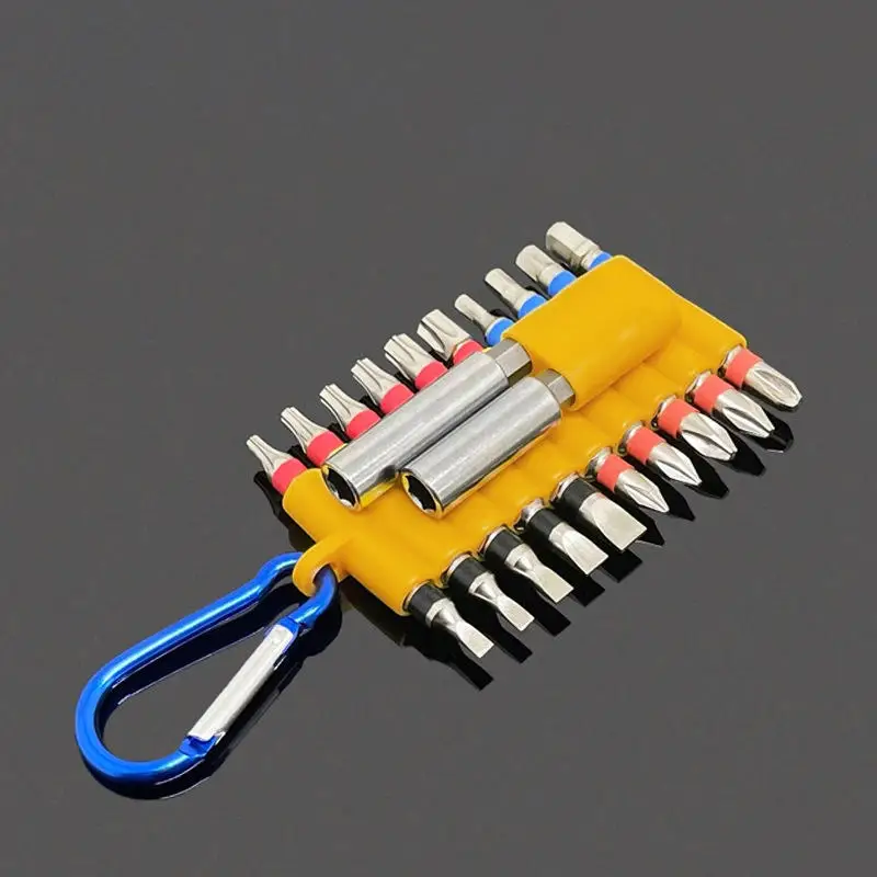 

Portable 22-Hole Bit Holder With Carabiner | 6.35mm Hex Screwdriver Bit Storage Organizer For Tool Bits