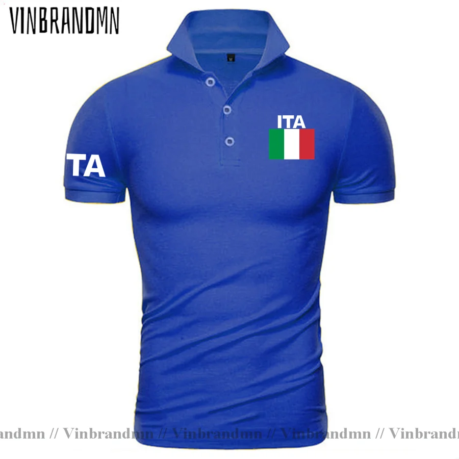 Italy Italia Italian polo shirts men short sleeve white brands printed for country 2021 cotton nation team flag ITA country tops