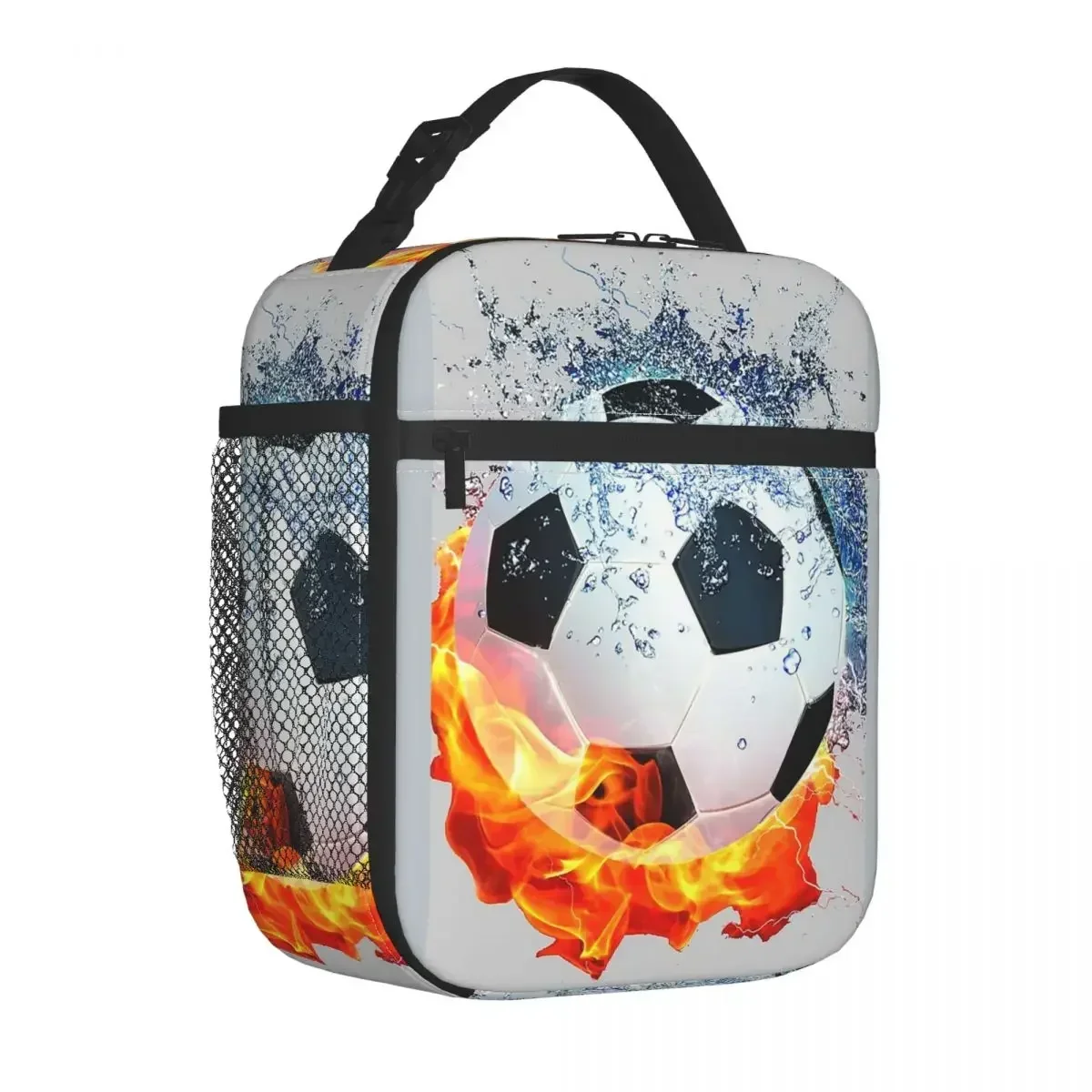 Football Soccer Ball Insulated Lunch Bags Large Sport Lover Lunch Container Thermal Bag Tote Lunch Box Beach Travel Girl Boy