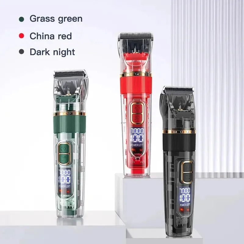 Waterproof Smart LCD Hair Trimmer - Dual Use for Pets & Humans Rechargeable Cordless with 5 Adjustable Lengths & Titanium Blades