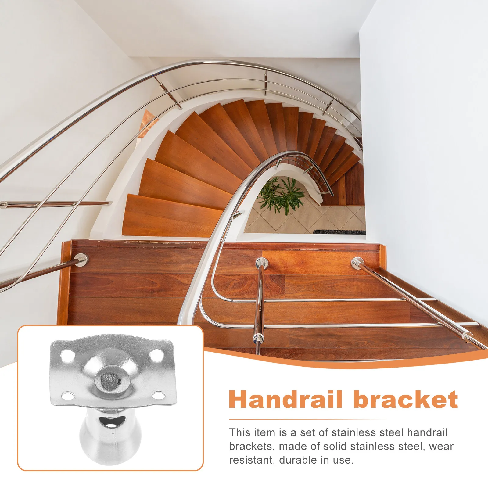 4 Piezas de Accesorios de Acero Inoxidable para Columnas, Soporte para Pasamanos de Escaleras, Soporte Metálico Resistente para Barandilla de Terraza, Montaje Seguro