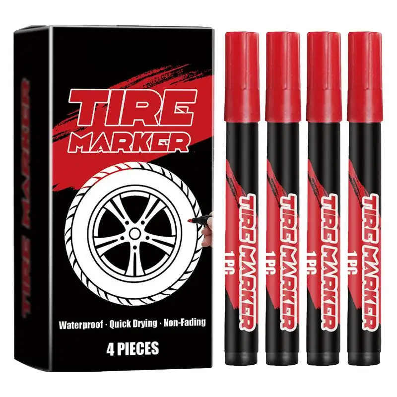 For SUV Car Tire Marker Pens 4X Paint Marker For Car Lettering Car Tire Lettering Paint Drawing Tool For Bus SUV Motorcycle