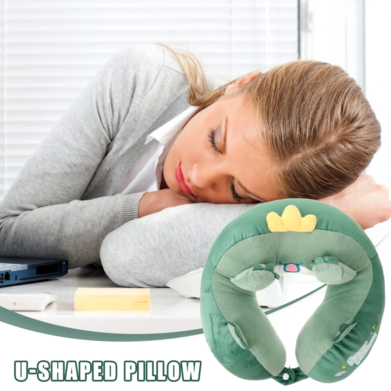

U Shape Neck Pillow Travel Office Airplane Car Shaped Pp Cotton Cushion Cartoon Stuffed Removable Washable Lightweight Portable