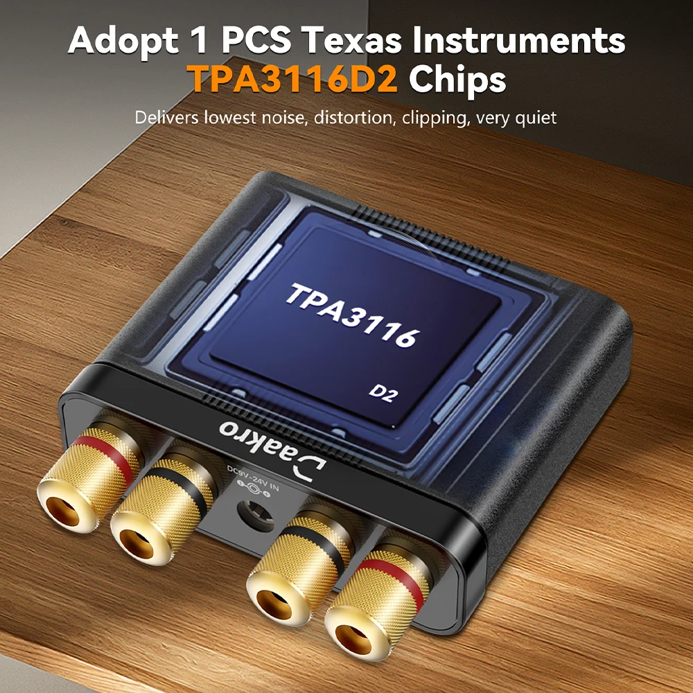 Mini Bluetooth 5.0 Power Amplifier TPA3116 Digital Amplifier HiFi Stereo Audio Receiver Amp Home/Car Sound Amplifier 50W + 50W