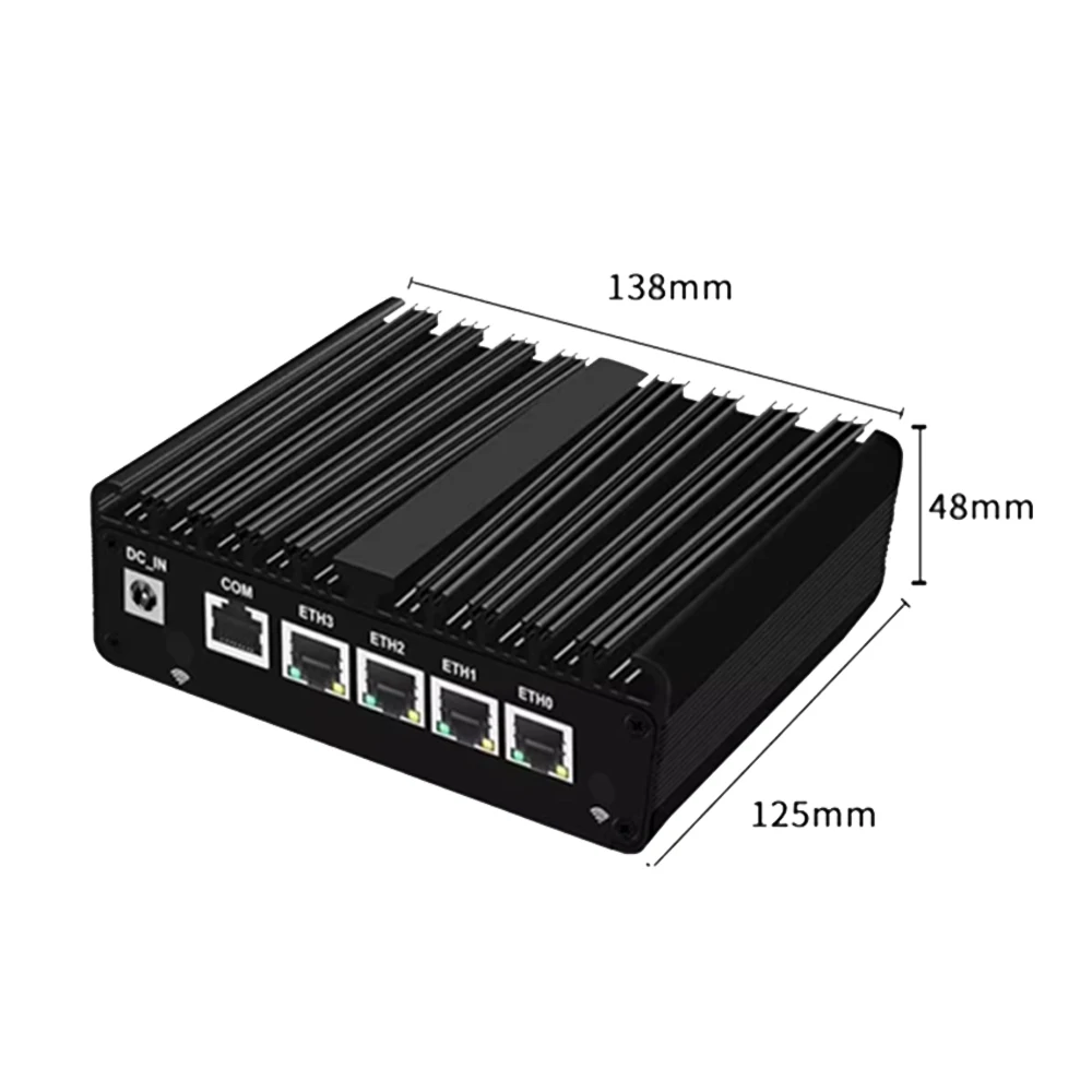 Intel N150 Fanless Industrial Mini PC Router 4xIntel 2.5G i226 Lan DP HDMI DDR5 NVME Firewall Network Appliance Compact OPNsense