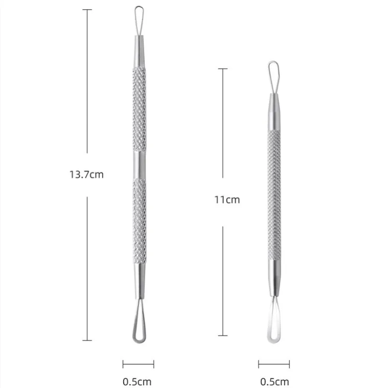 Fashoin – trou d'aiguille à Double tête en acier inoxydable, outil de soins de la peau pour éliminer les points noirs et l'acné