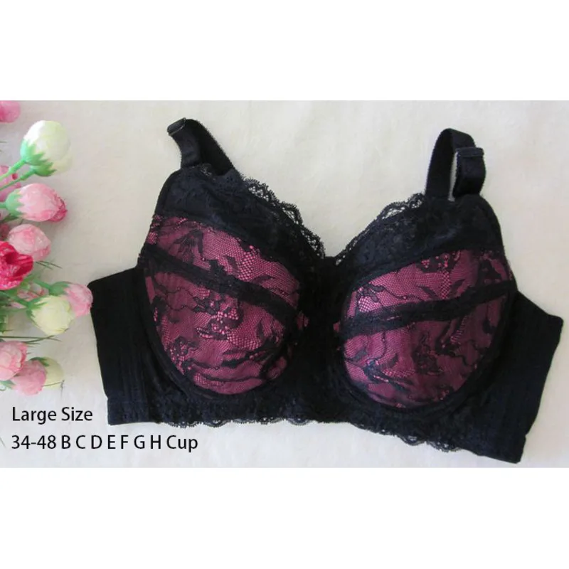 Bardzo duża Plus Size biustonosze damskie biustonosze pełne figury 34 36 38 40 42 44 46 48 B C D E F G H Soutien Gorge — zdjęcie 2