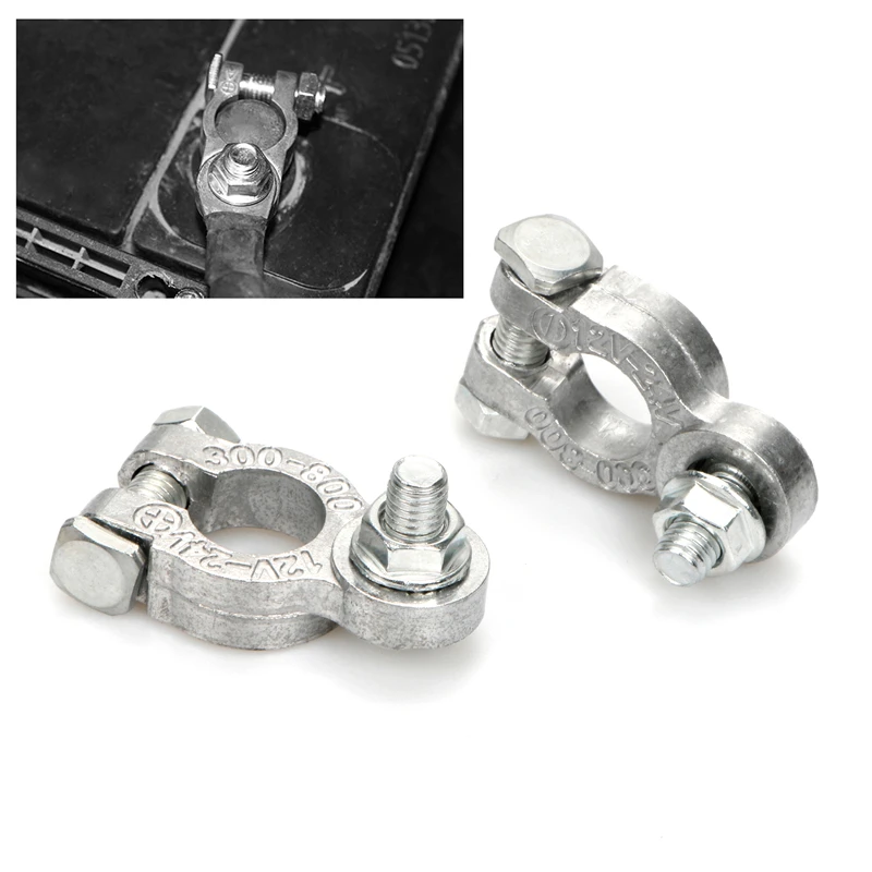 2pcs Universal Car Truck Thickened Aluminum Alloy Battery Clip Battery Connector Battery Pile Head Terminal Clamp Pile Head