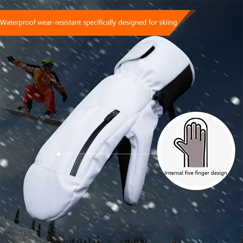 Winter Sports Skiing Gloves Waterproof Snowboarding Touch Screen Thermal Thick Snow Gloves Men Women Snowboarding Warm Mittens