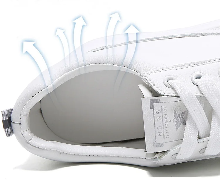 Women Casual Shoes White Chunky Sneakers Skateboard Lady Leather Sports Leisure Footwear 7cm Platform Wedge Hidden Heel Shoes