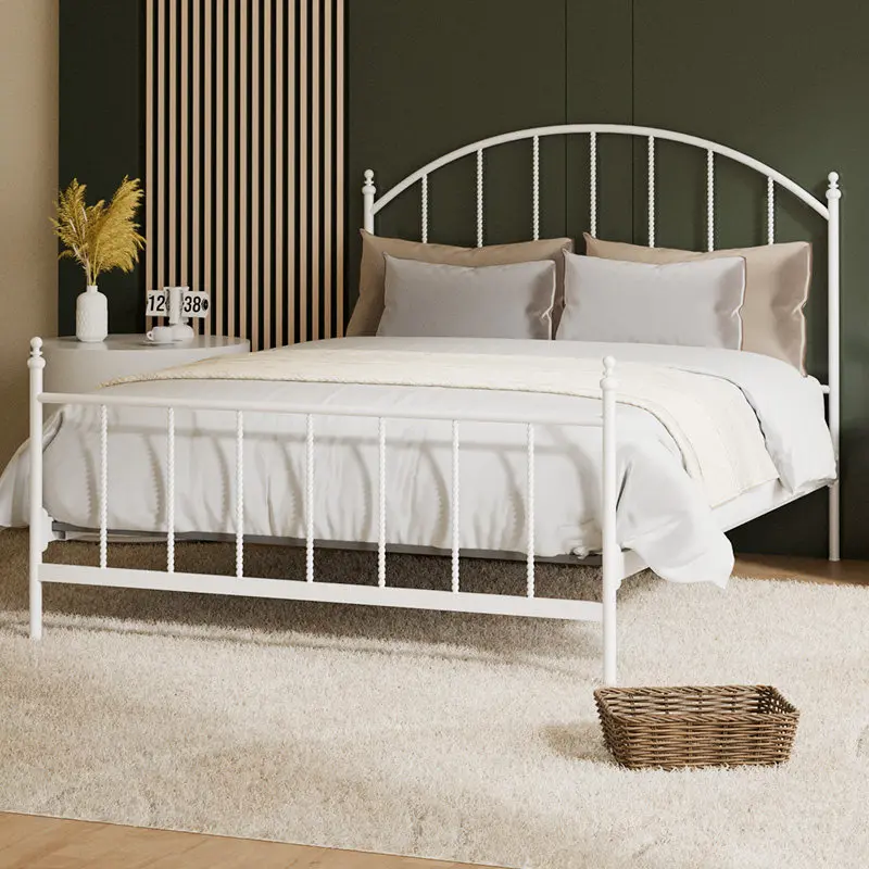 

European wrought iron bed, double bedroom loft duplex second floor iron bed, single iron frame bed 1.5 meters