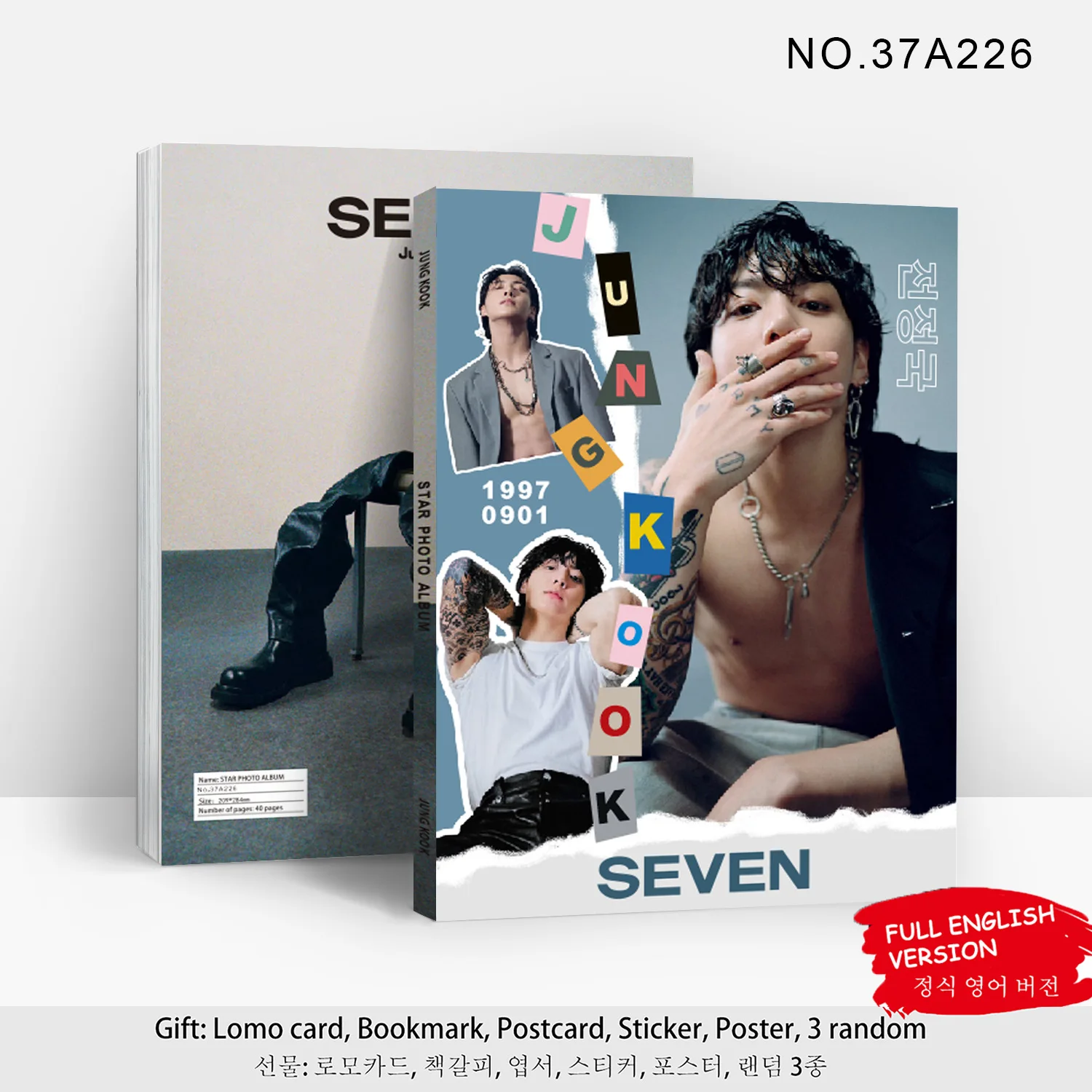 كتيب جديد JK ألبوم شخصي سبعة ألبوم صور Jeon Jung Kook معرض صور المشاهير مجموعة صور هدية