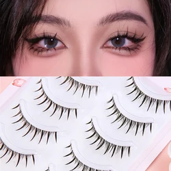 5 Pairs Kleiner Teufel Wimpern Natürliche Wimpern Fee Falsche Wimpern Lolita Lange Gekreuzte Gefälschte Wimpern Großen Augen Wimpern